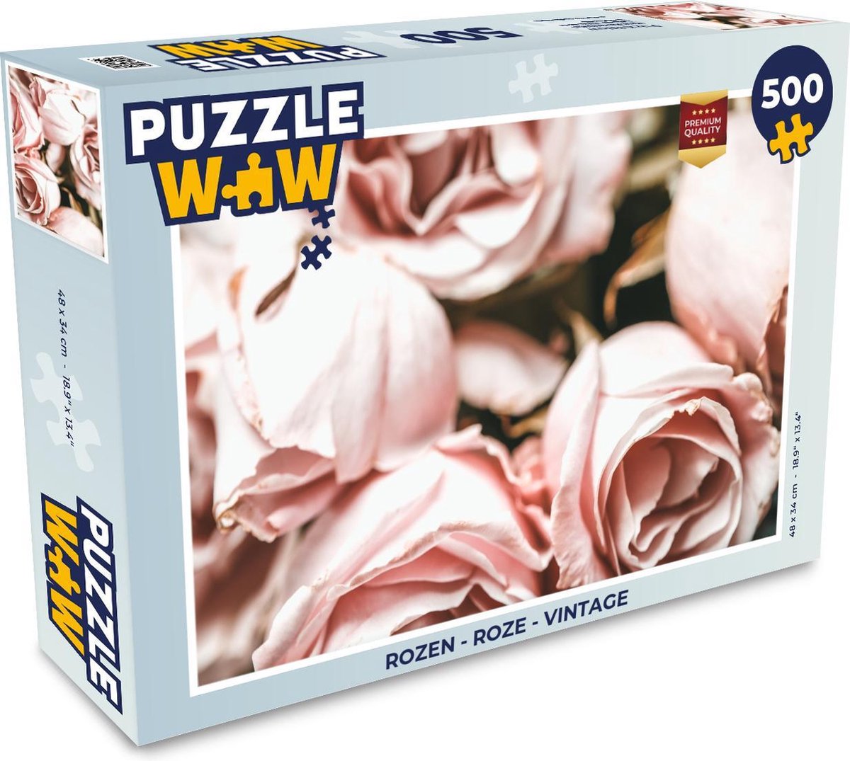 Puzzel Rozen - Roze - Vintage - Legpuzzel - Puzzel 500 stukjes