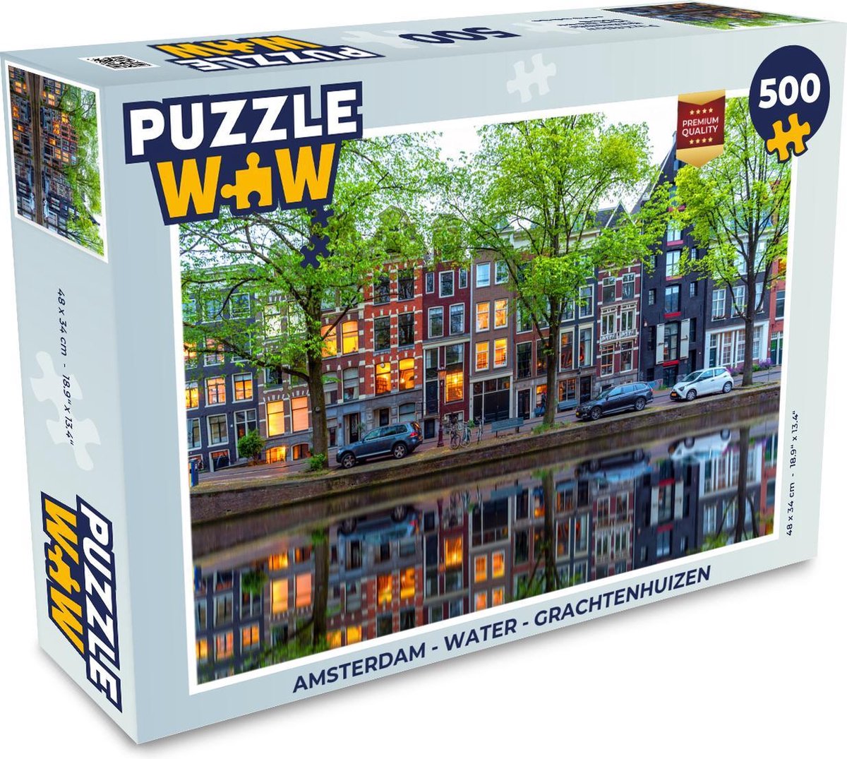 Puzzel Amsterdam - Water - Grachtenhuizen - Legpuzzel - Puzzel 500 stukjes