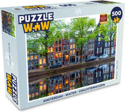 Puzzel Amsterdam - Water - Grachtenhuizen - Legpuzzel - Puzzel 500 stukjes