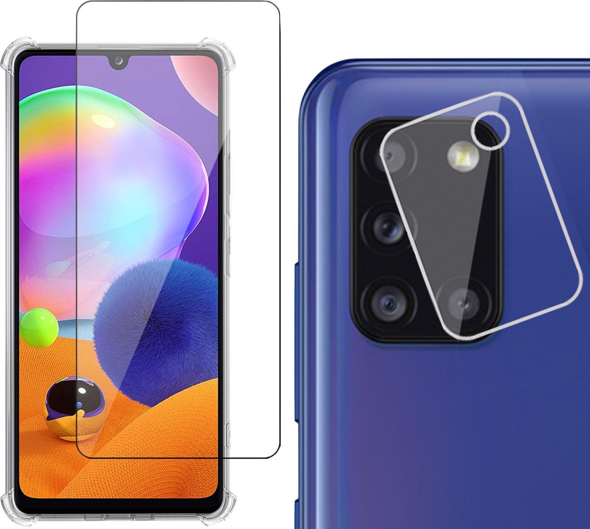 Beschermglas Samsung A31 Screenprotector - Samsung Galaxy A31 Screen Protector Glas en Samsung A31 Screenprotector Camera