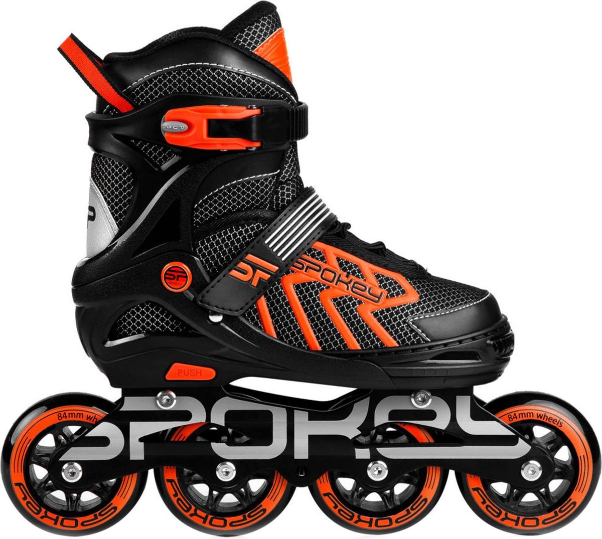 Spokey Inlineskates - Maat 31-34 - UnisexKinderen en volwassenen - zwart/oranje