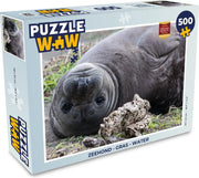 Puzzel Zeehond - Gras - Water - Legpuzzel - Puzzel 500 stukjes