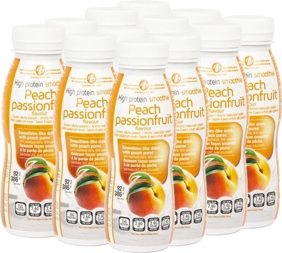 Protiplan | Tray Proteïne Smoothie Perzik Passievrucht | 12 x 250 ml | Fruitige Smoothie Eiwitdieet | Voordeelpak | Snel afvallen zonder poespas!