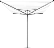 Brabantia Topspinner Droogmolen met Grondanker en Beschermhoes - 50 m - Metallic Grey