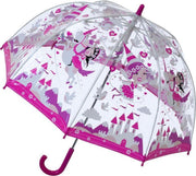 Bugzz Kinderparaplu Transparant Roze met Eenhoorns en Prinsessen