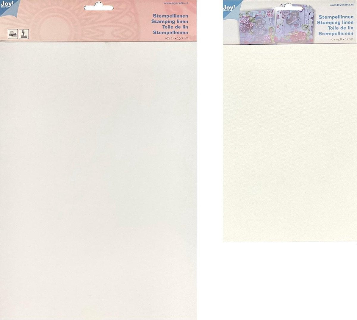 Joy!Crafts / Stempellinnen / 2 Artikel in 1 Set / Formaat A4 x 10 vellen en A5 x 10 vellen / Linnen vellen voor Stempels.