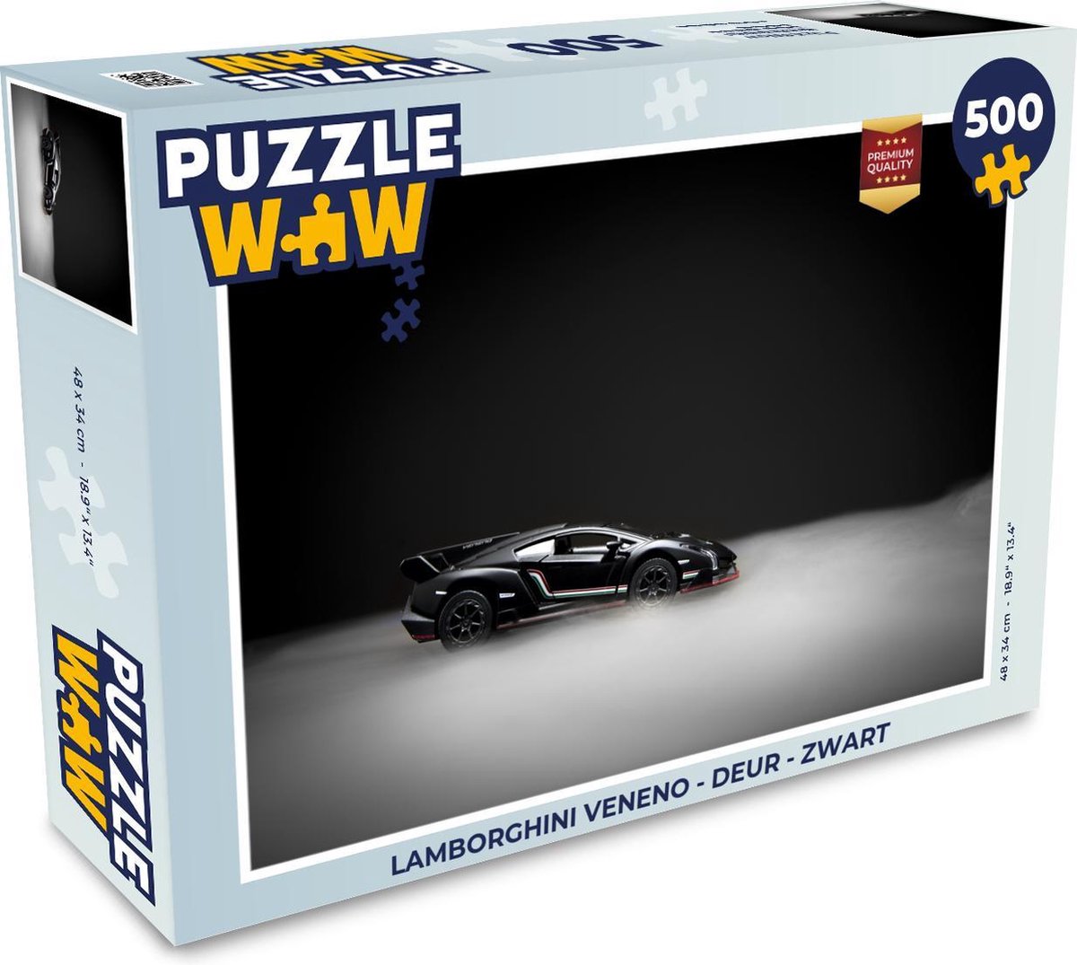Puzzel Lamborghini Veneno - Deur - Zwart - Legpuzzel - Puzzel 500 stukjes