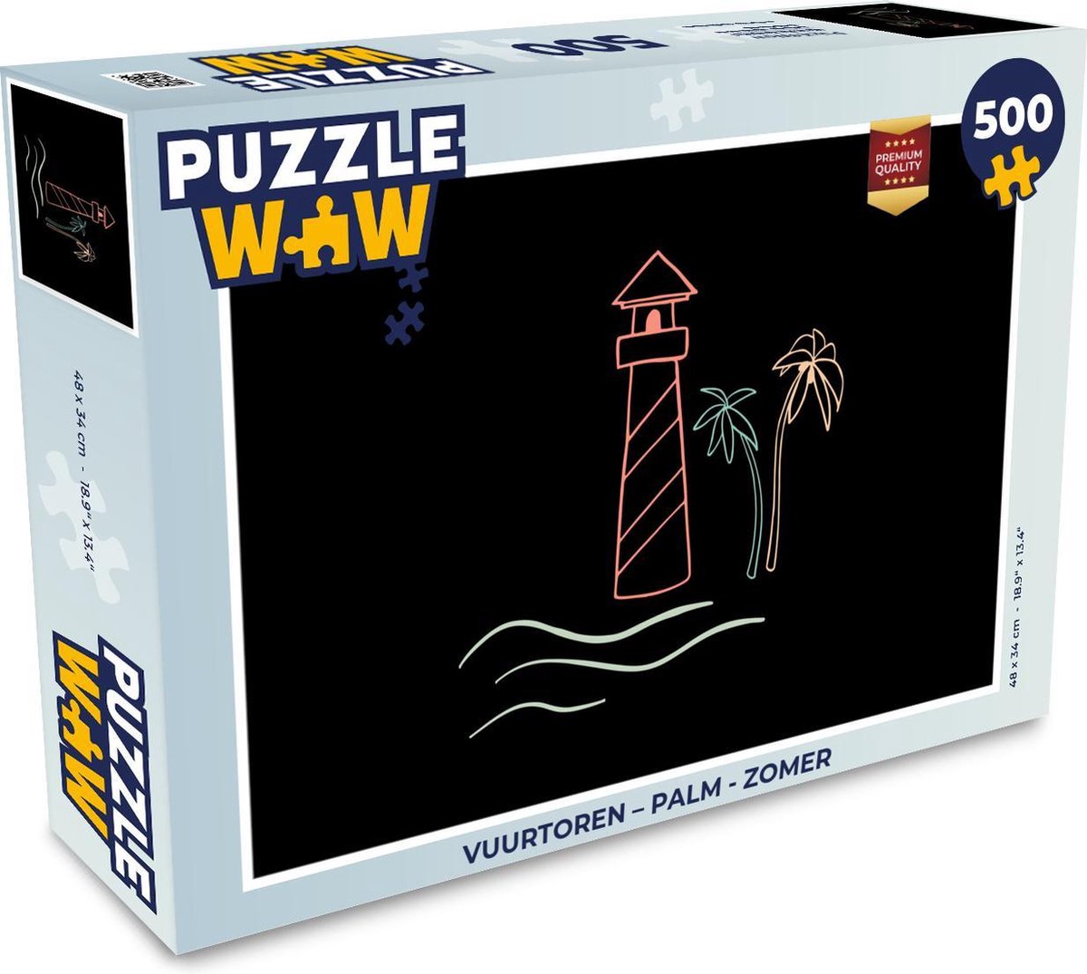 Puzzel Vuurtoren – Palm - Zomer - Legpuzzel - Puzzel 500 stukjes