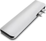 Mastersøn - 7 in 1 USB HUB - Apple Macbook - HDMI - SD - Micro SD - USB 3.0 - Thunderbolt 3 - USB C - Voor Macbook Pro & Air - Docking Station - Silver - Zilver