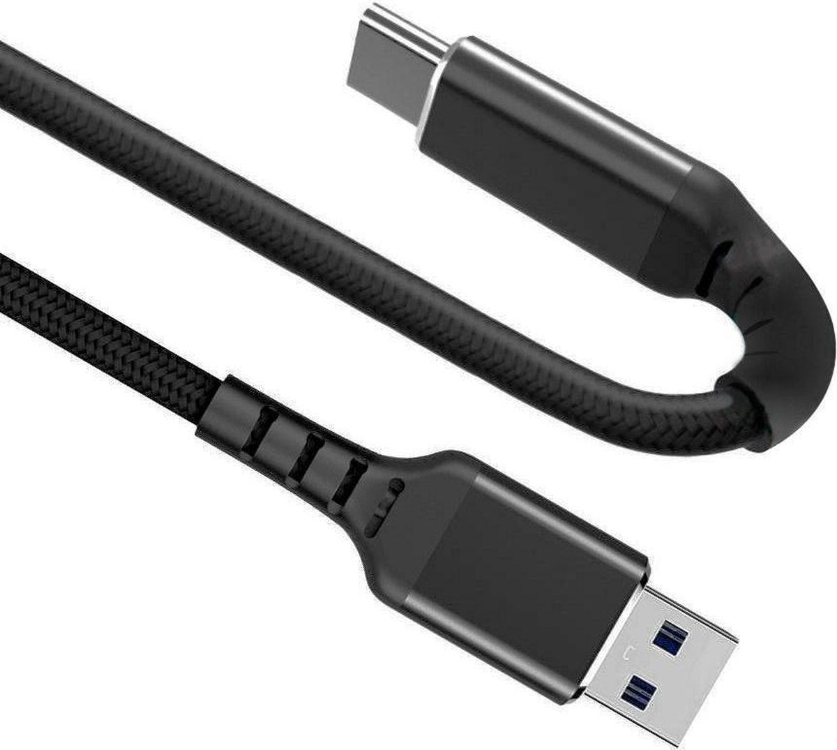 USB C kabel | USB A kabel | C naar A | USB 3.1 | Extra buigbaar | Zwart | 1 meter | Allteq