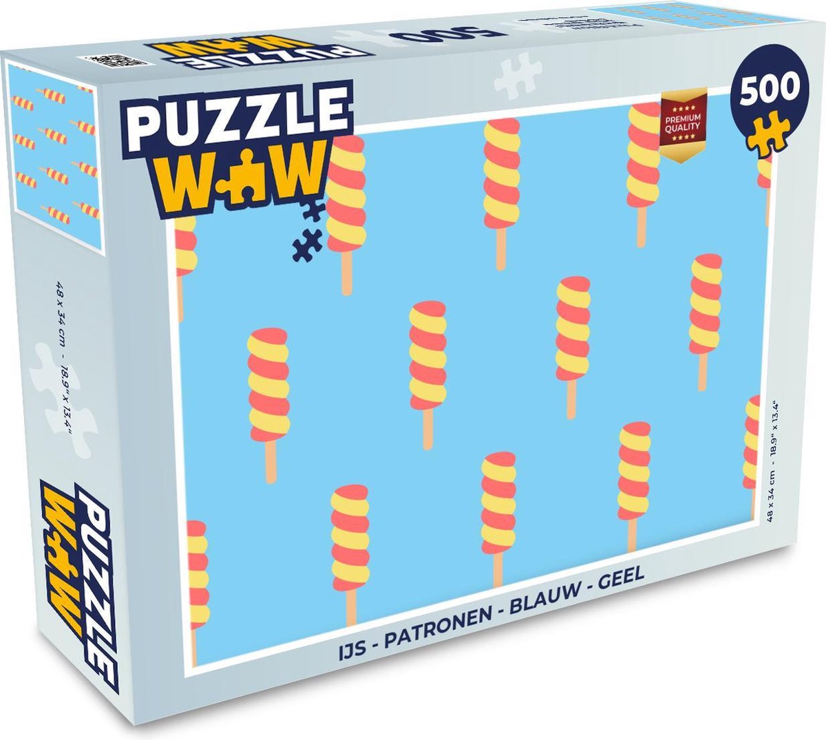 Puzzel - Puzzel 500 stukjes - IJs - Patronen - Blauw - Geel - Legpuzzel