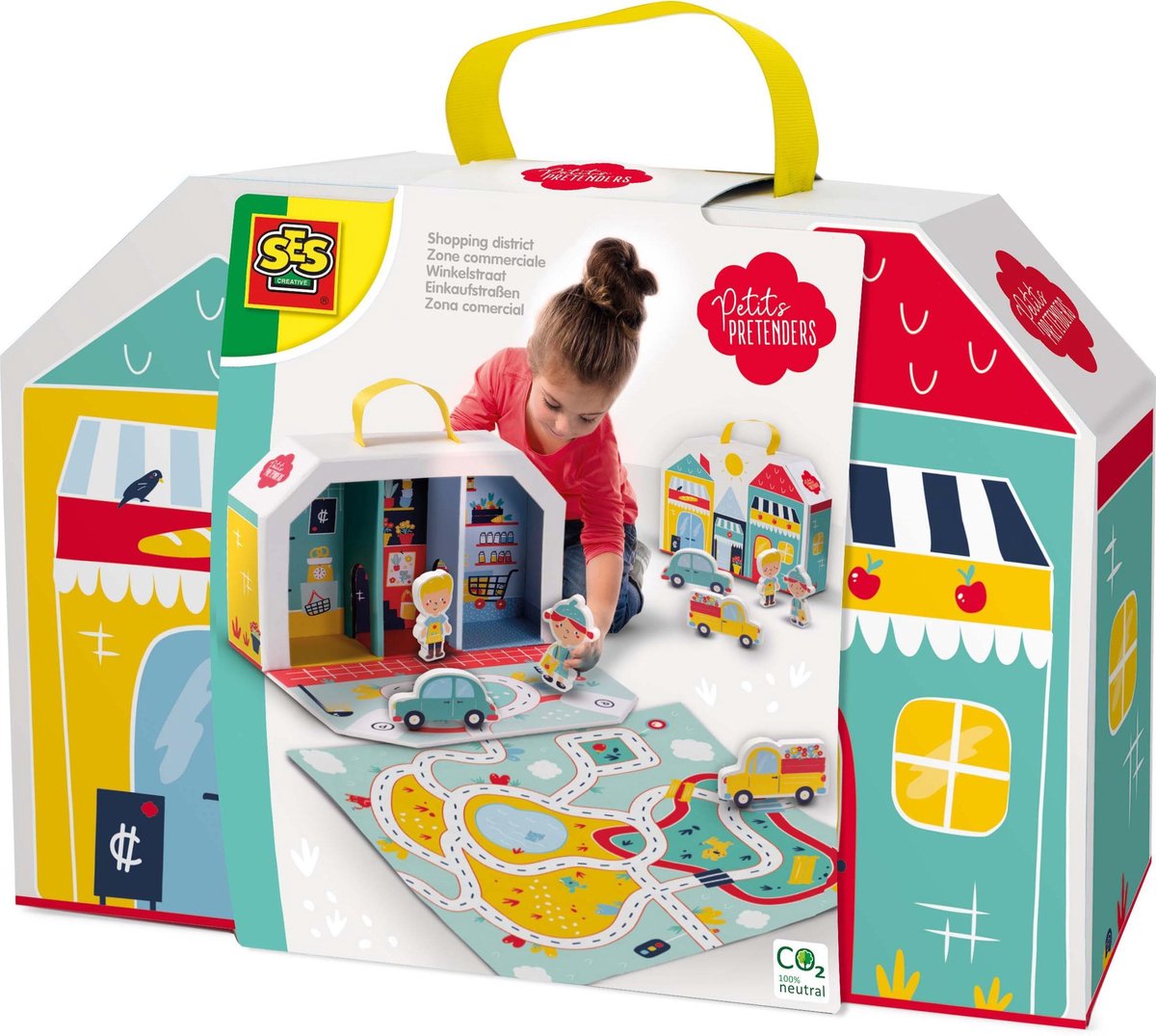 Winkelstraat speelkoffer en speelmat - Petits Pretenders
