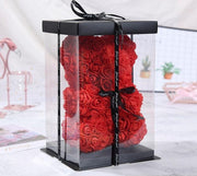 Rode Rozen Beer - 25cm - Vriendin | Liefde | Cadeau voor haar- Inclusief Luxe Giftbox