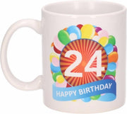 Verjaardag ballonnen mok / beker 24 jaar