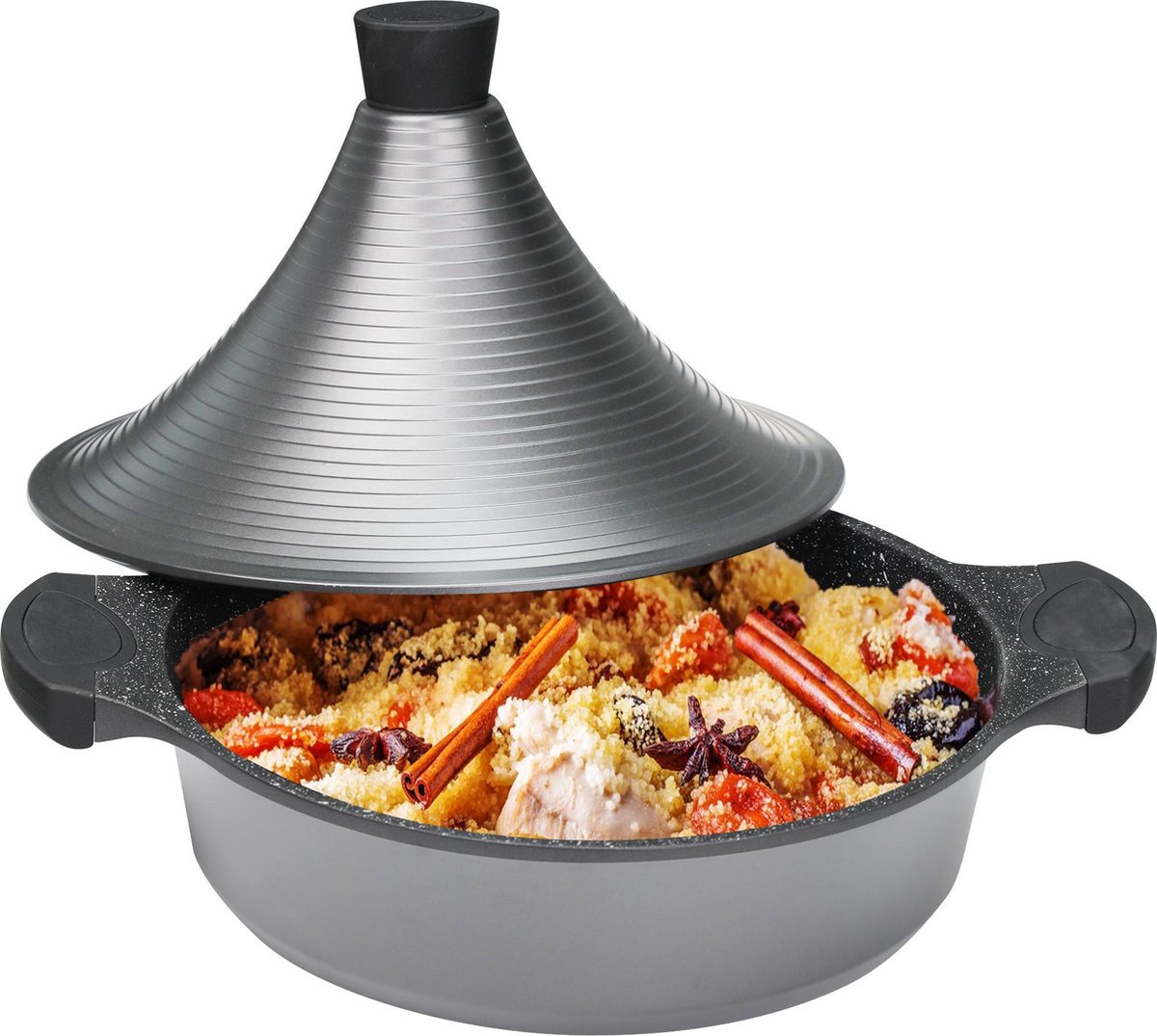 Aluminium Tajine Meknes | Zilver | Alle warmtebronnen| Ø 28cm