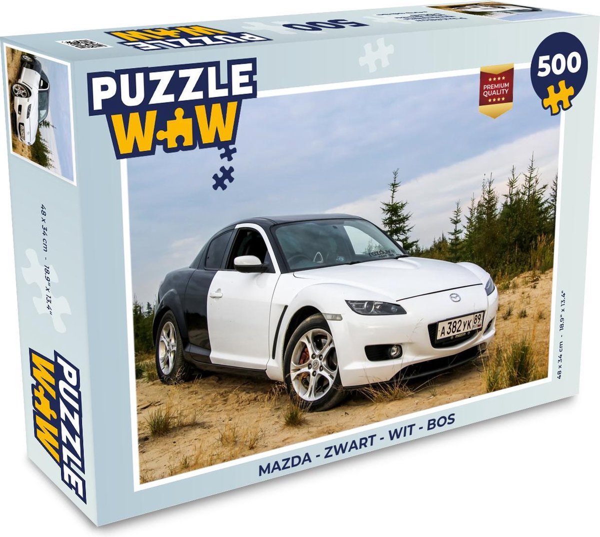Puzzel Mazda - Zwart - Wit - Bos - Legpuzzel - Puzzel 500 stukjes