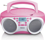 Lenco SCD-200PK Radio CD Speler met MP3 en USB functie - Roze