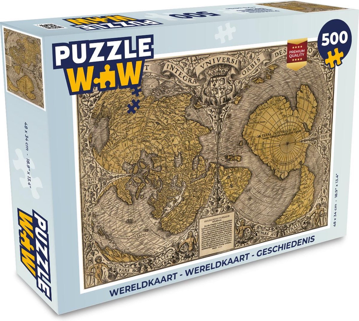 Puzzel Wereldkaart - Wereldkaart - Geschiedenis - Legpuzzel - Puzzel 500 stukjes