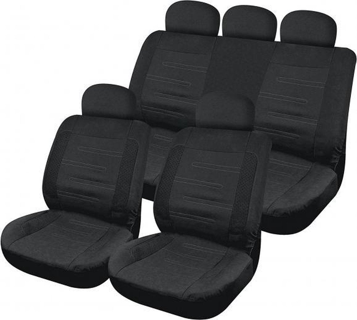 Car Plus Stoelhoezen Set California Uni Microvezel Zwart 12-delig