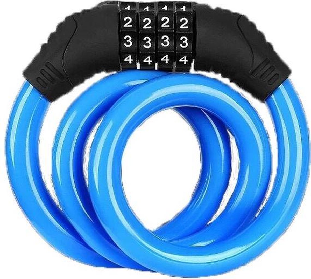 Fietsslot - Kabelslot - Cijferslot - Blauw - Compact Ringslot voor Fiets - 4 Cijferige Pincode