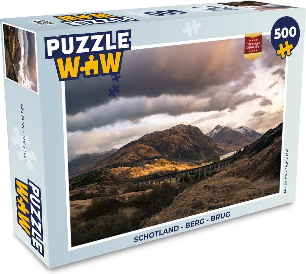 Puzzel Schotland - Berg - Brug - Legpuzzel - Puzzel 500 stukjes