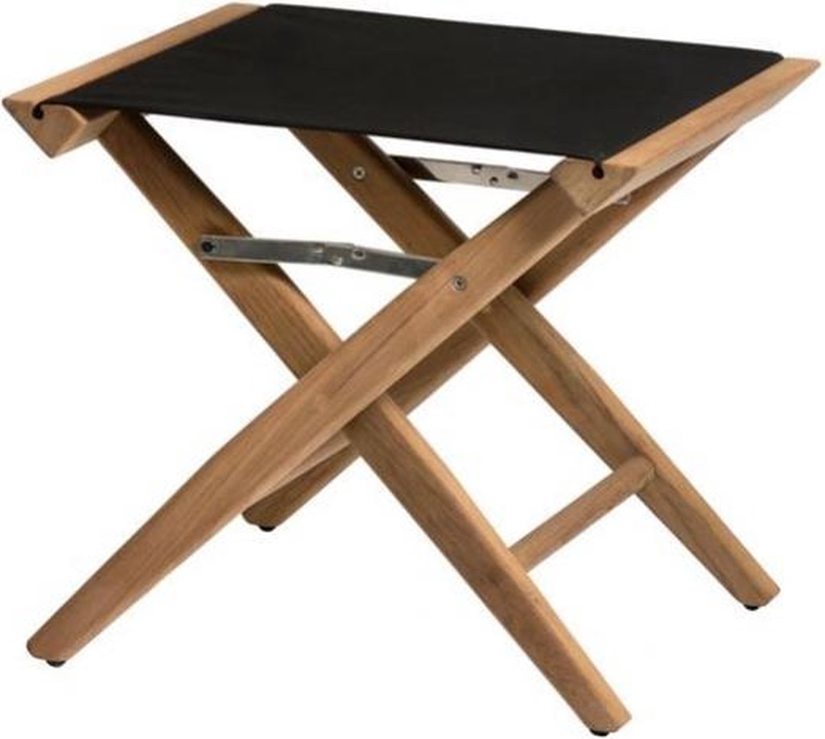 ARC Marine teakhouten Regisseurskruk zwart Canvas (geolied)