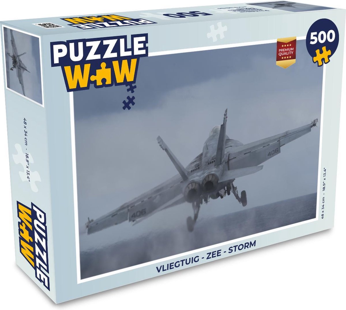Puzzel Vliegtuig - Zee - Storm - Legpuzzel - Puzzel 500 stukjes
