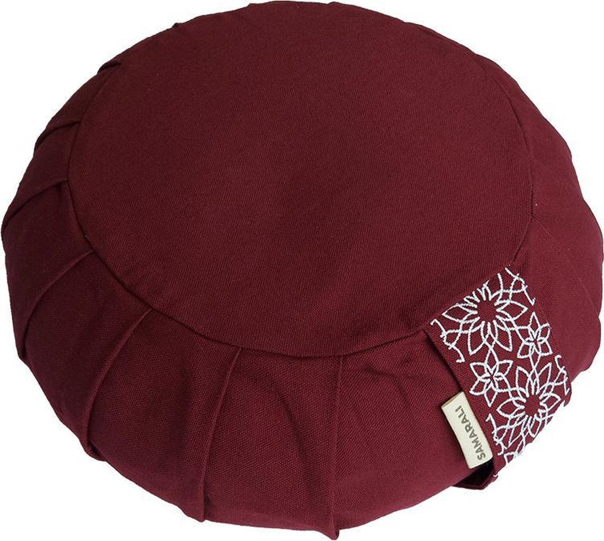 Samarali meditatiekussen rond (Rood) - ethisch geproduceerd van 100% biologisch katoen (GOTS gecertificeerd)| 2 lagen | 25 x 25 x 17 cm |Verkrijgbaar in 6 natuurlijke kleuren