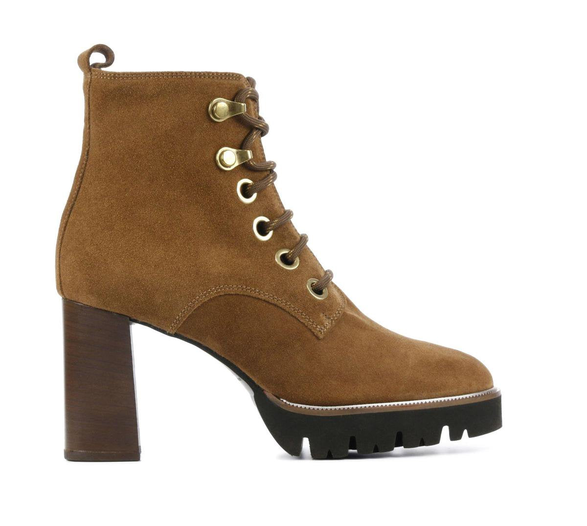 Maripe Vrouwen Suède  Desert boots / Laarzen / Damesschoenen 29201 - Cognac - maat 40.5