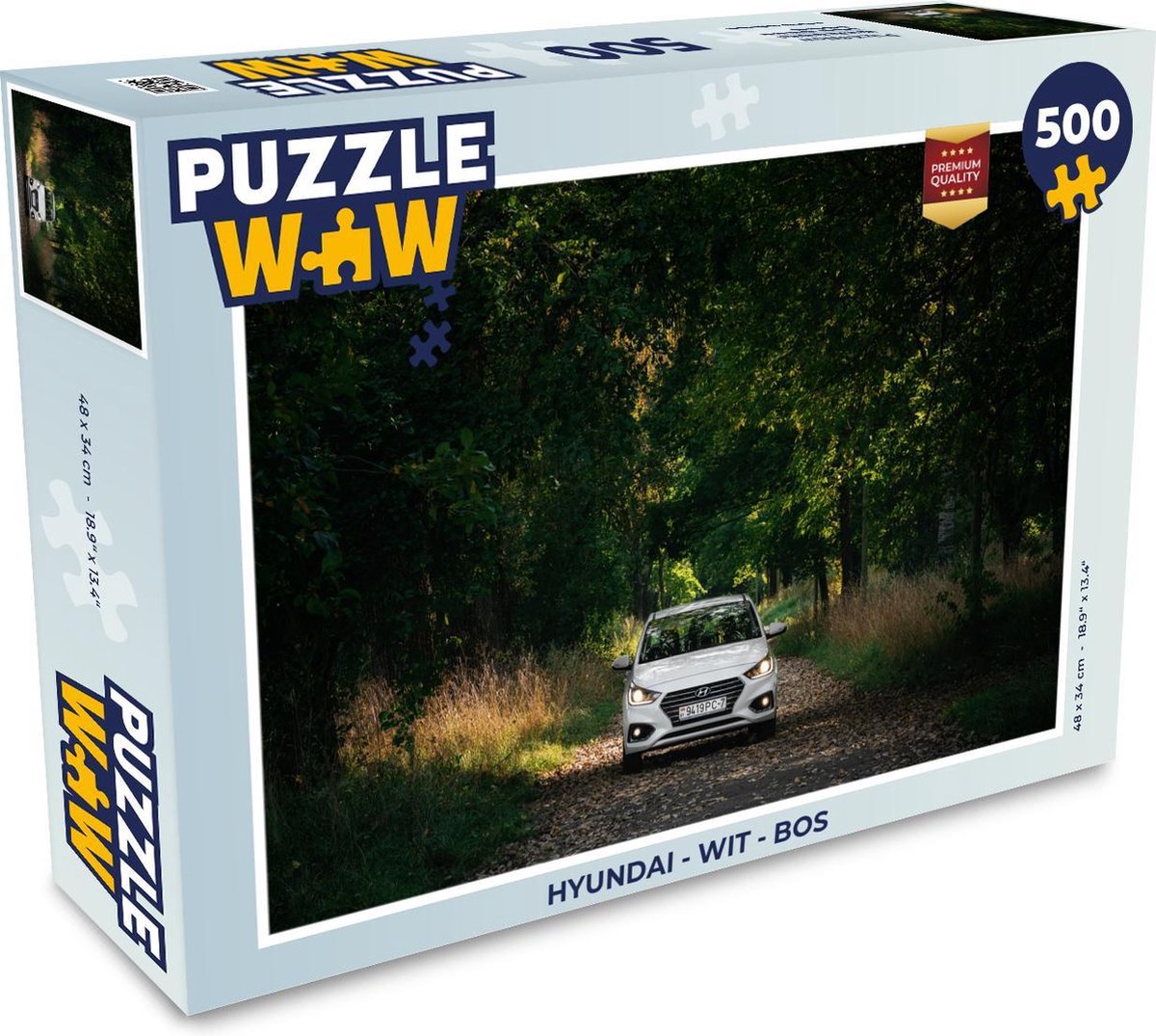 Puzzel Hyundai - Wit - Bos - Legpuzzel - Puzzel 500 stukjes