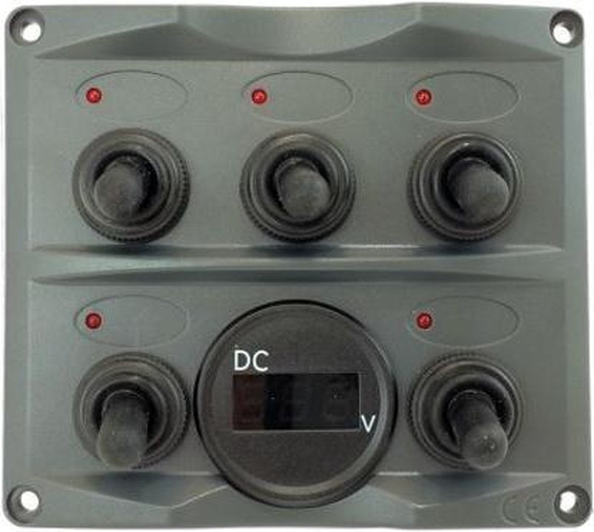 Talamex antraciet Schakelpaneel met Voltmeter
