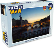 Puzzel Parijs - Brug - Nacht - Legpuzzel - Puzzel 500 stukjes
