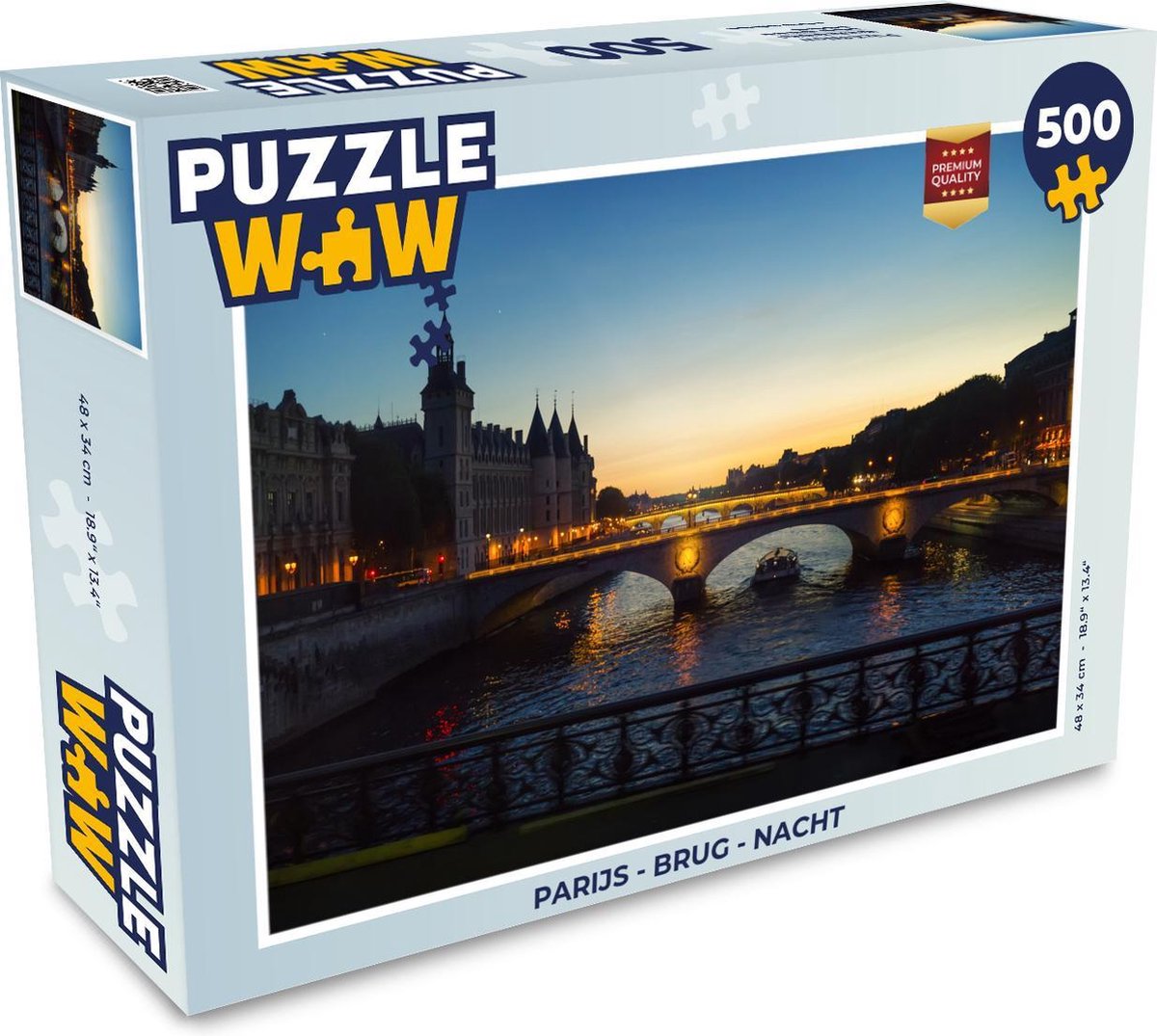Puzzel Parijs - Brug - Nacht - Legpuzzel - Puzzel 500 stukjes
