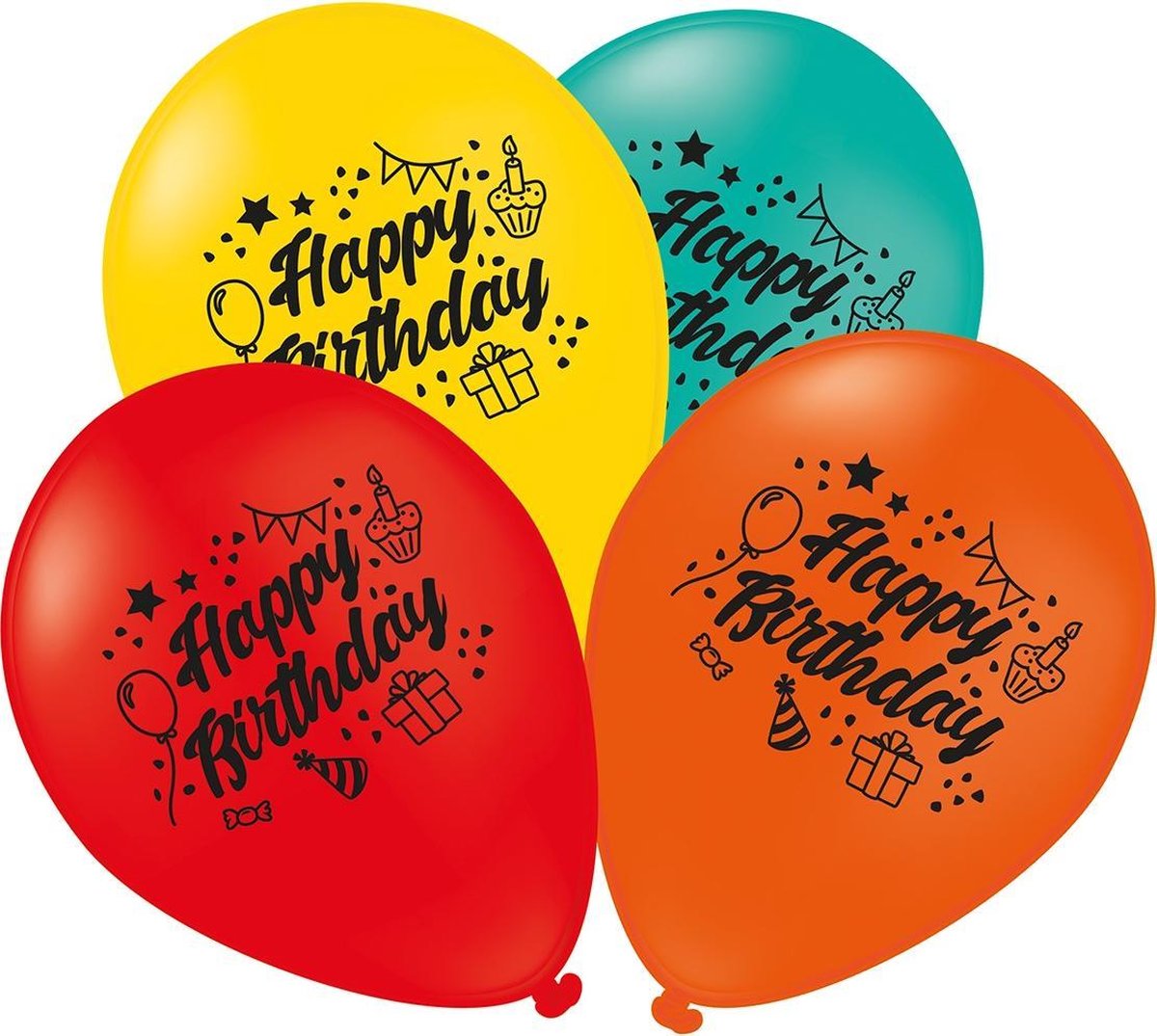 Tib Ballonnen Happy Birthday 30 Cm Latex 25 Stuks