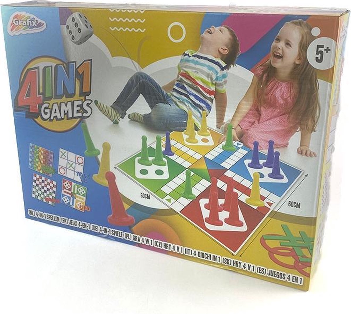 Extra grote spellendoos 4 in 1 van WDMT™ | Bevat meerdere spellen