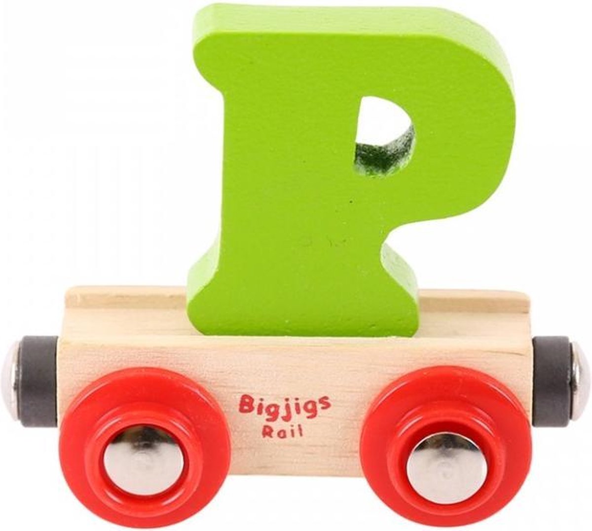 Bigjigs - Rails - Naamtrein - Letter P - Groen