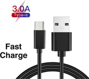 USB-C kabel - 3A snellaad kabel - USB naar USB C - 1 meter - Zwart