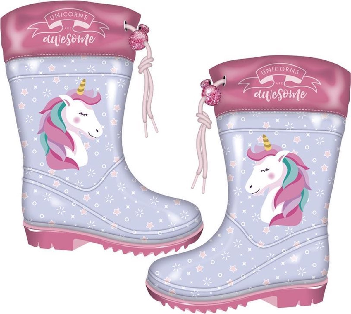 Arditex Regenlaarzen Unicorn Junior Rubber/textiel Paars Mt 30