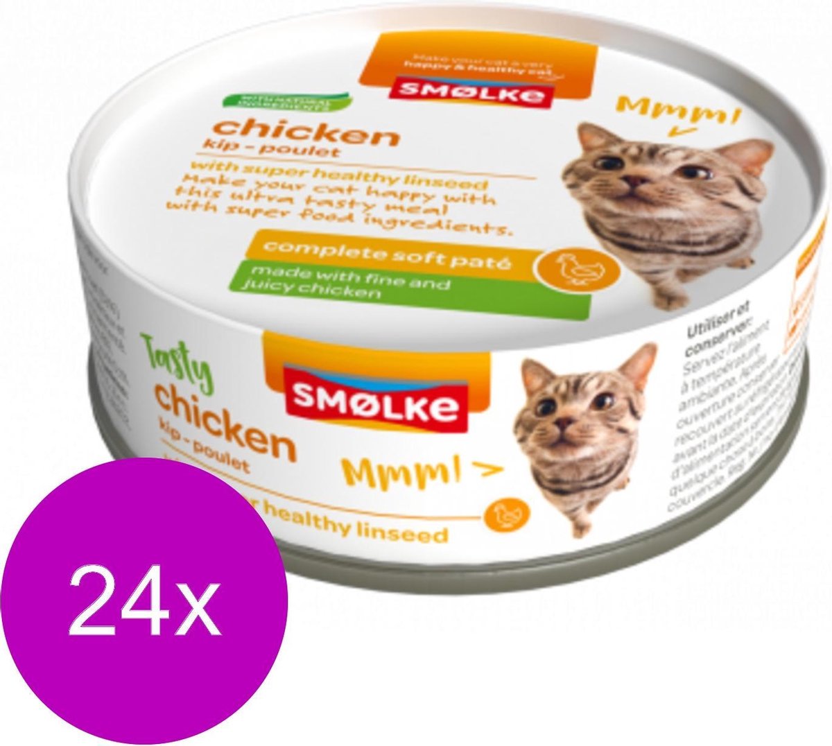 Smolke Soft Paté 80 g - Kattenvoer - 24 x Kip