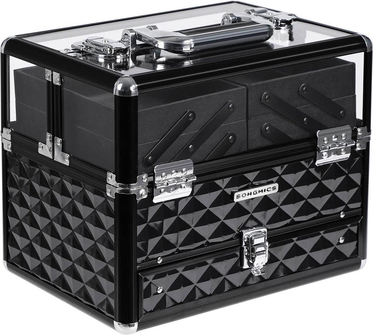 Segenn's XL cosmetica koffer - make-up koffer - Opvouwbare compartimenten - Met slot