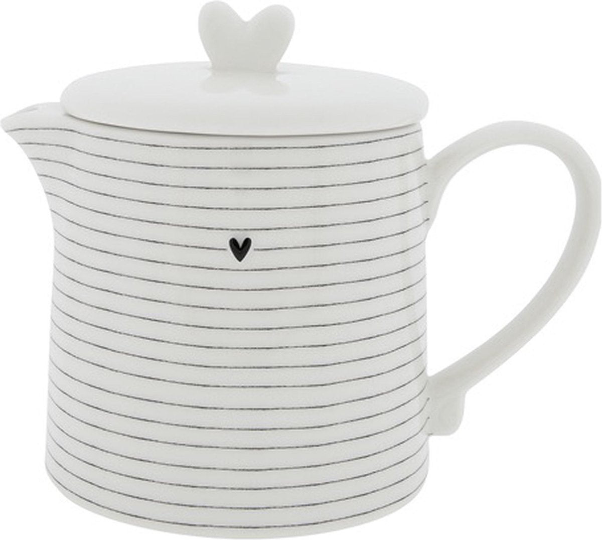 Bastion Collections - Theepot - Zwart wit gestreept <3