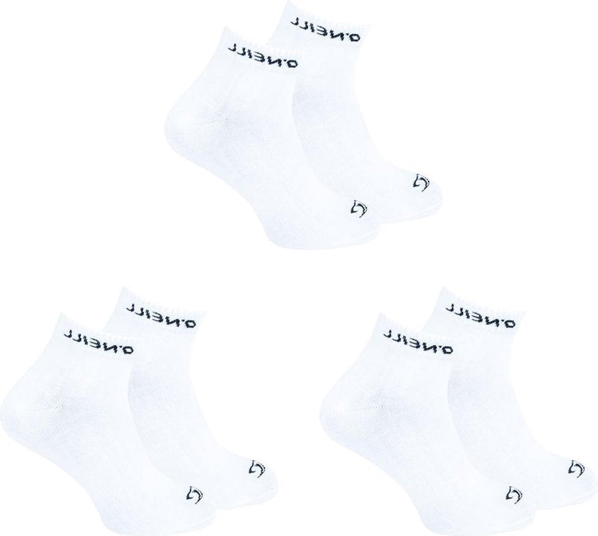 6-Pack O'Neill Quarter Sportieve Sportsokken Unisex 750003 Wit - Maat 39-42