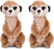 2x Pluche stokstaart knuffels vader en moeder 20 cm - Knuffelfamilie