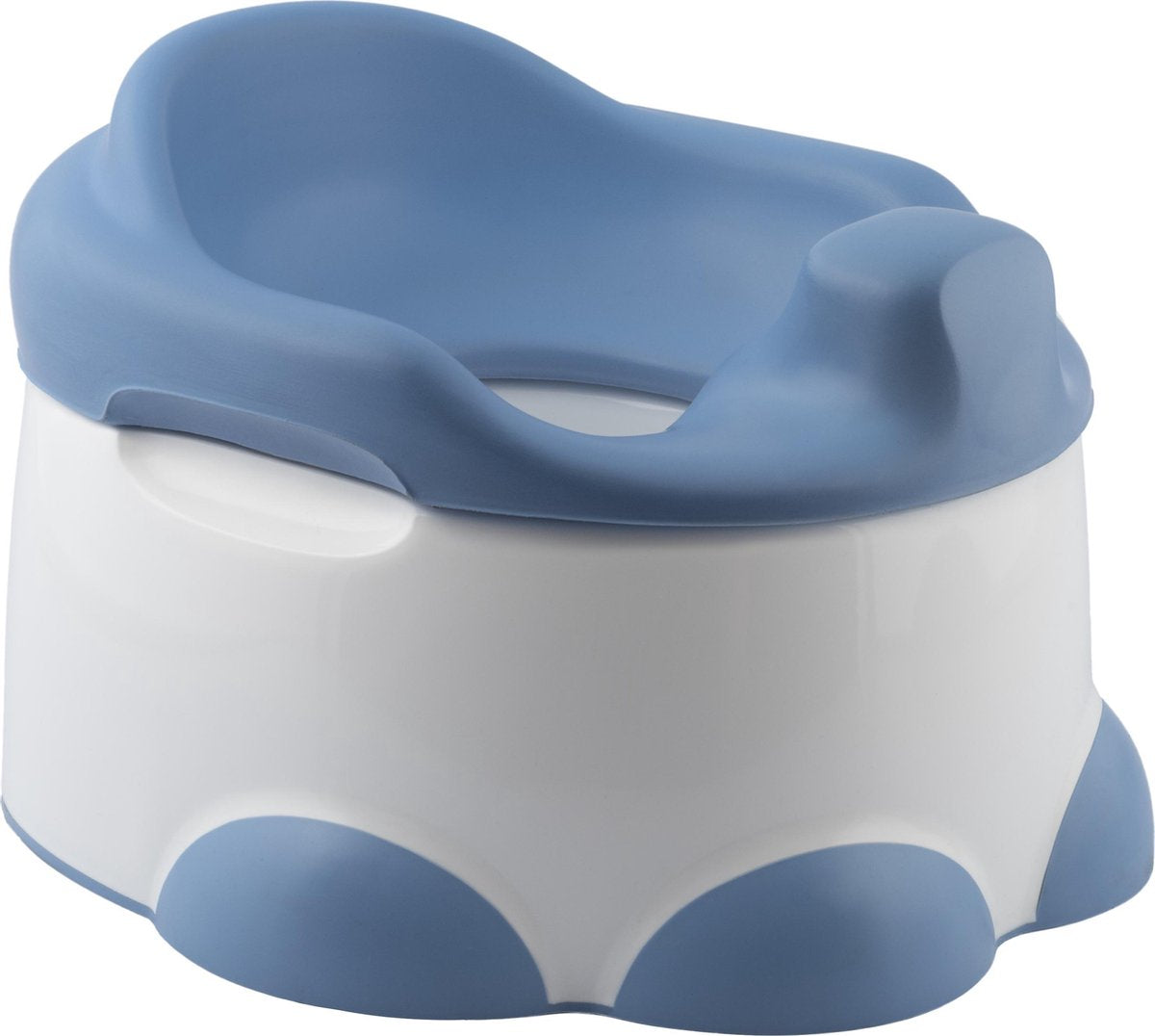 Bumbo Step 'n Potty Powder Blue -Toilet Trainer- Brilverkleiner met Opstapje -Toilet Bril Zitje - 3 in 1 WC Potje - WC Verkleiner - WC Zindelijkheids Training voor Jongens/Meisjes - Urinoirs voor Kind/Peuter van 2 tot 7 jaar - Wit met Blauw