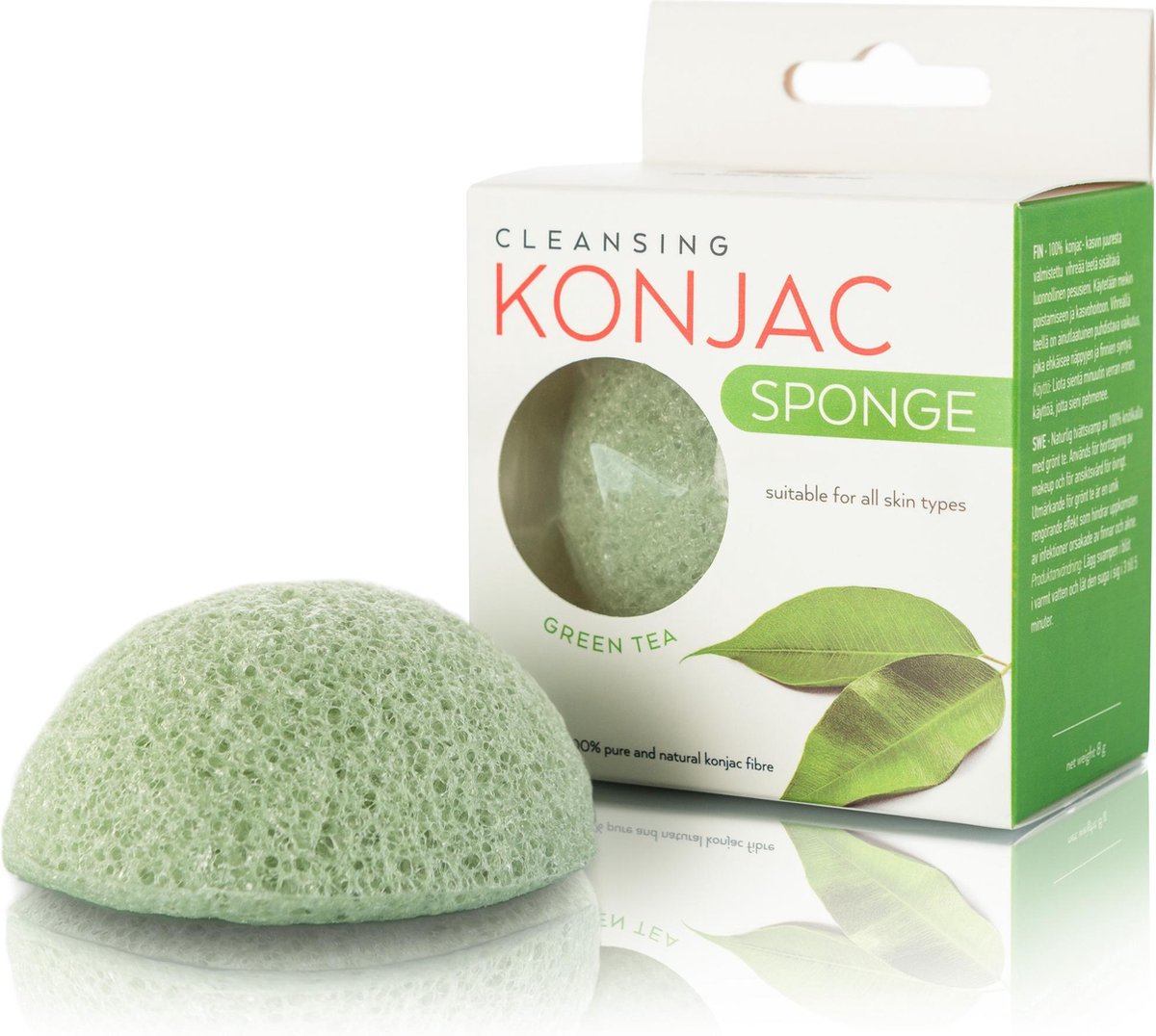 Konjac Spons Green Tea Matcha - Face Wash - Natuurlijke Gezichtsreiniging  - Konjac Spons Rituals  - Facial Puff - Skincare - Makeup Remover
