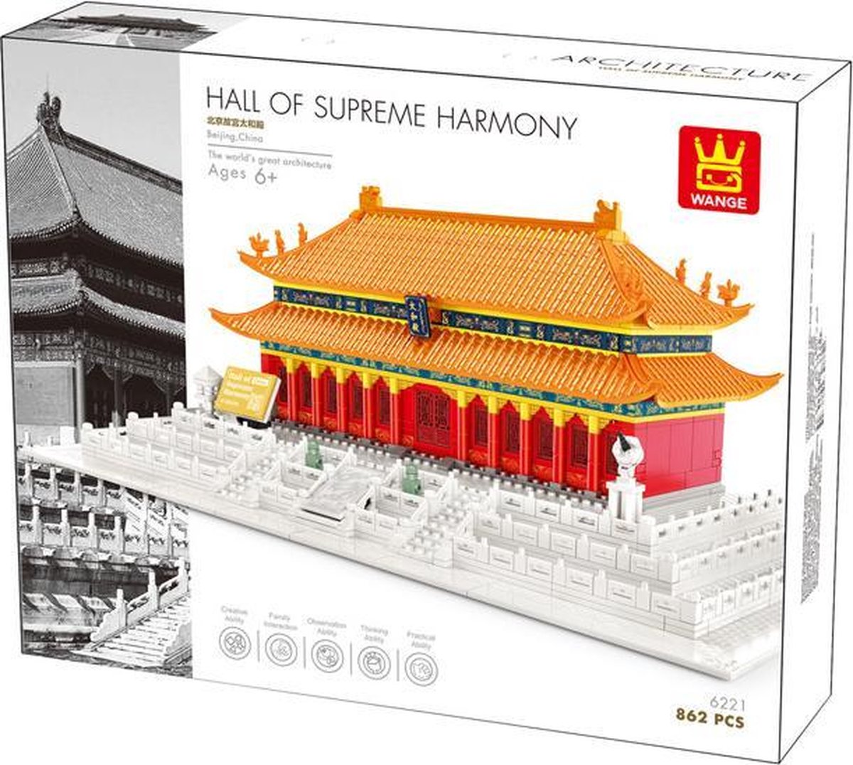 Wange 6221 Architect - Hall of Supreme Harmony - 862 onderdelen - Lego Compatibel - Bouwdoos