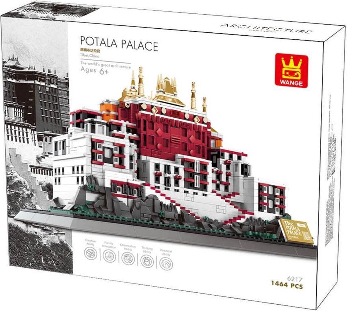 Wange 6217 Architecture - Potala Paleis Tibet - 1464 onderdelen - Lego Compatibel - Bouwdoos