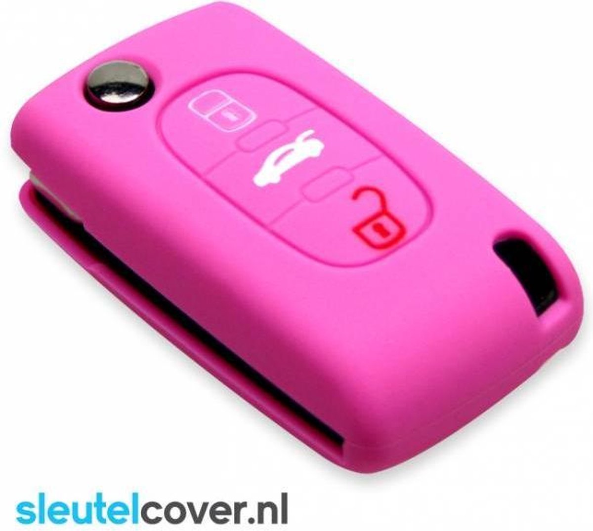 Citroën SleutelCover - Roze / Silicone sleutelhoesje / beschermhoesje autosleutel