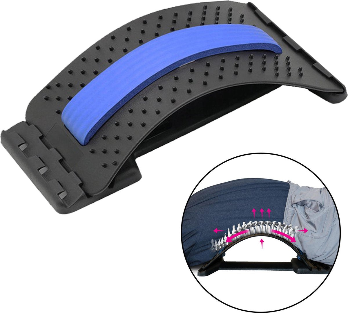 Rugstretcher - Rug Corrector - Backstretcher - Houding Correctie – Acupunctuur - Rugpijn - Postuur Corrector - Schouder Correctie - Blauw- Fysiotherapie