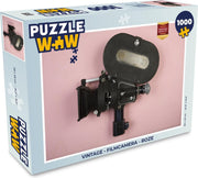 Puzzel Vintage - Filmcamera - Roze - Legpuzzel - Puzzel 1000 stukjes volwassenen